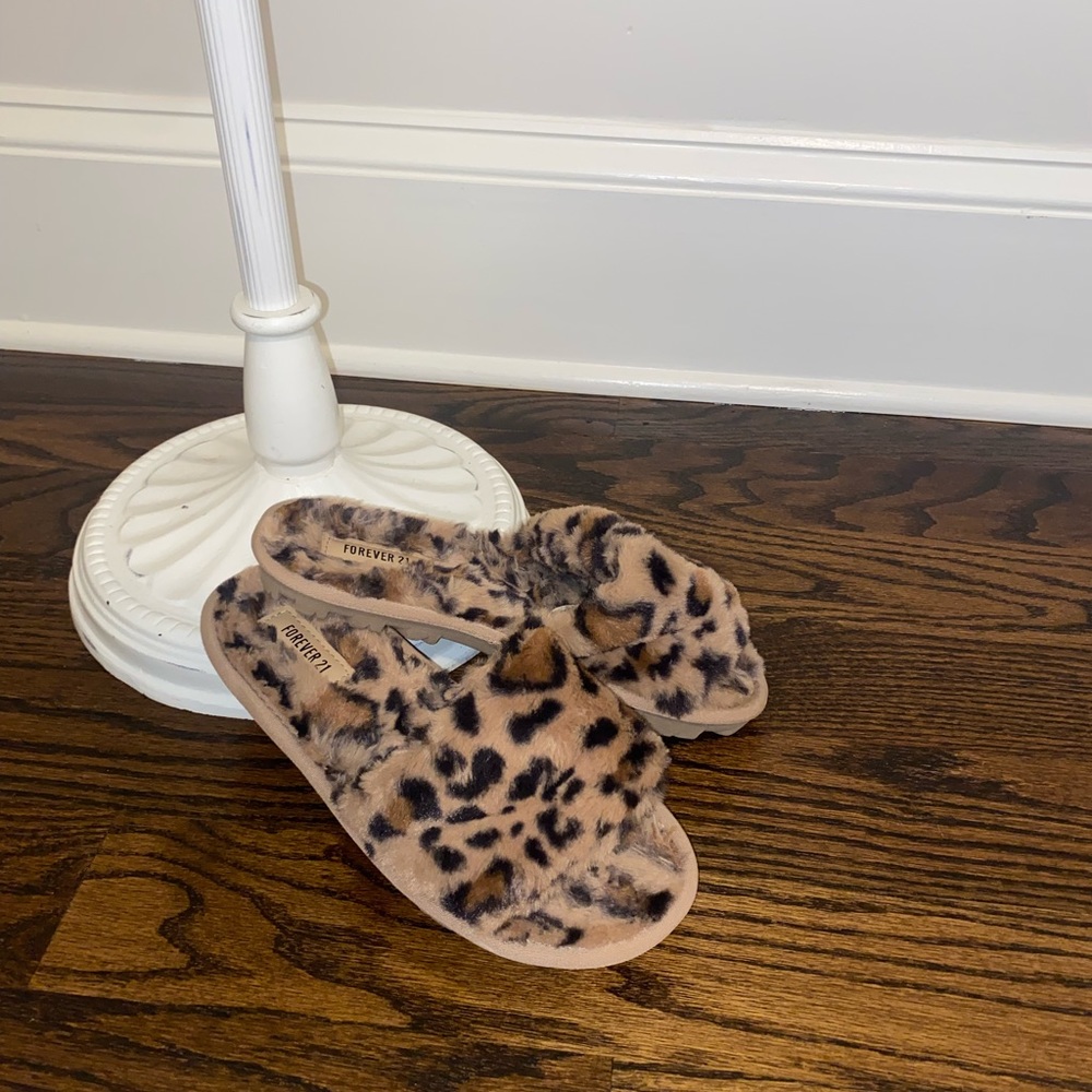 Forever 21 cheetah slippers